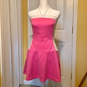 Pink Halter Skater Dress